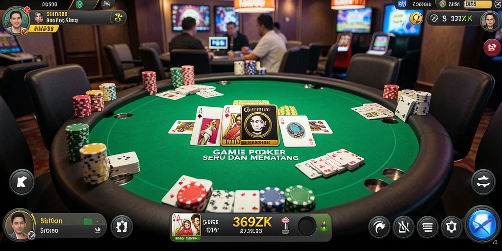 Tangkapan layar gameplay Poker dari 369ZK yang menarik.