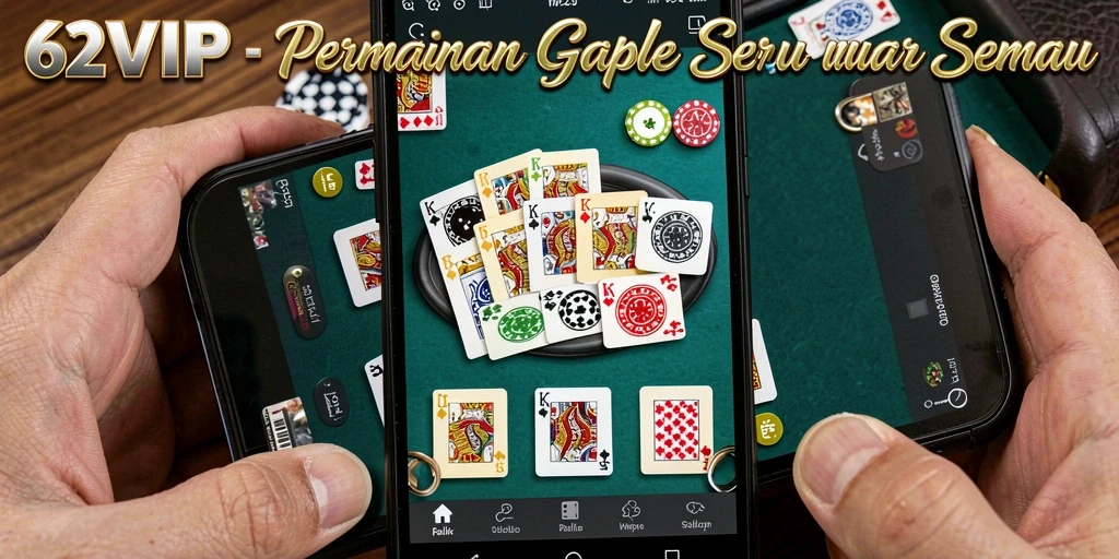 Tampilan gameplay Gaple yang seru dan interaktif dalam 62VIP.