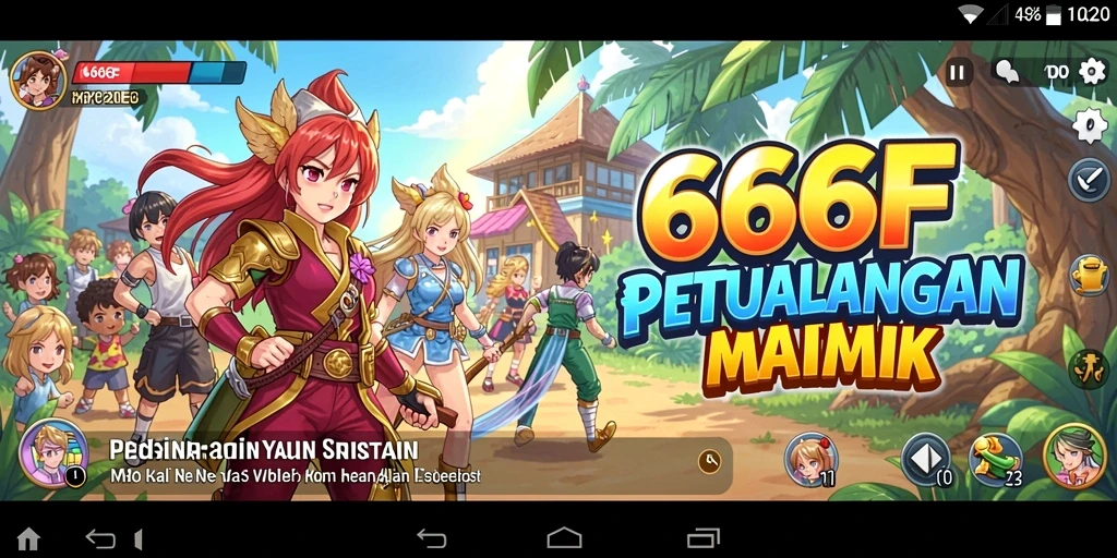 Tampilan seru dari gameplay <strong>666F</strong> dengan karakter Anime unik.