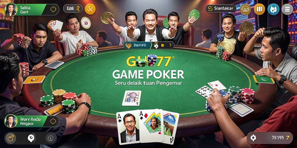 Screenshot GN777 menampilkan aksi seru permainan Poker dengan grafis menawan.