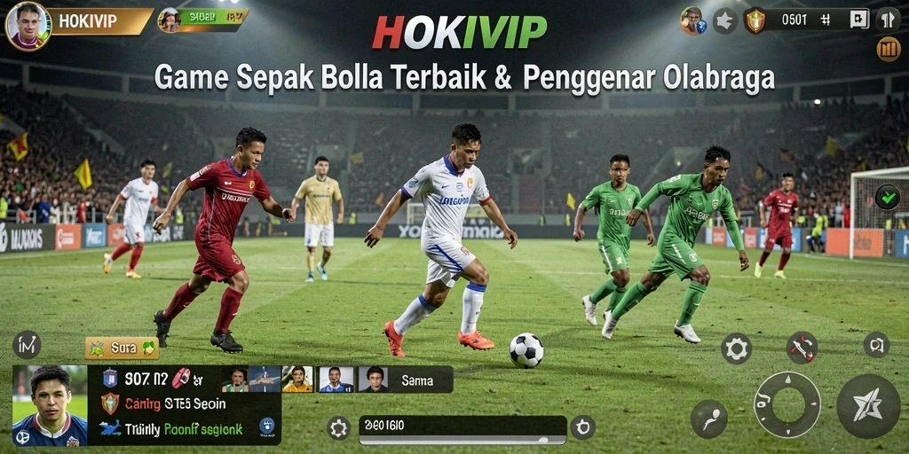 Screenshot gameplay HOKIVIP dengan aksi sepak bola yang mendebarkan.