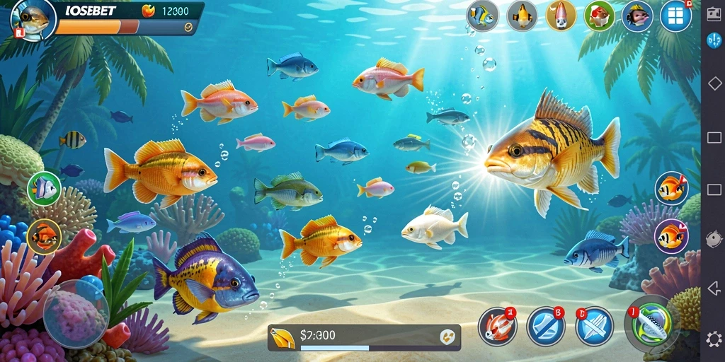Tampilan gameplay memukau dalam IOSBET Tembak Ikan.