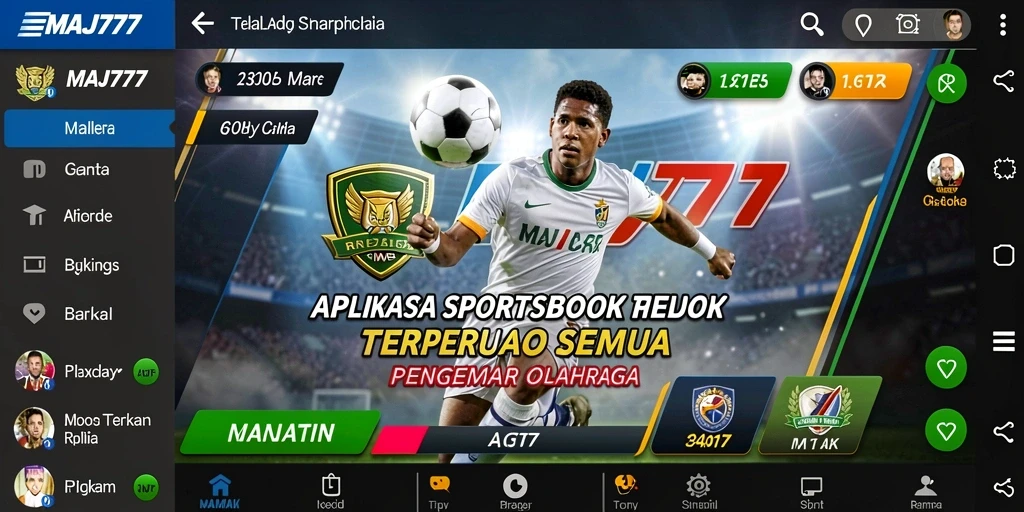 Tampilan antarmuka pengguna MAJ777 yang menarik untuk taruhan olahraga.