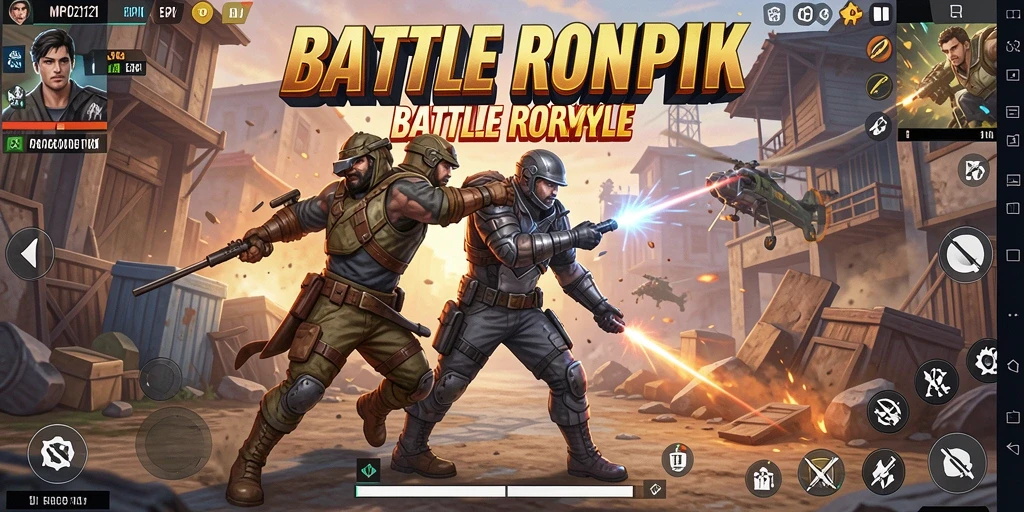 Tangkapan layar MPO2121 menunjukkan aksi intense dalam game Battle Royale.