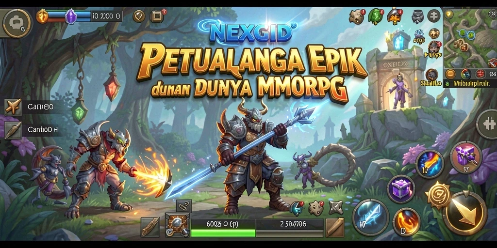 Tampilan atraktif dari gameplay MMORPG NEXGID yang menggugah semangat.