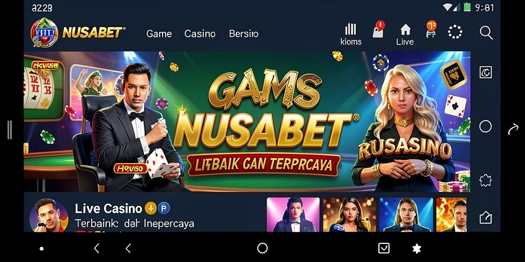 Tampilan gameplay Live Casino yang mendebarkan di NUSABET.