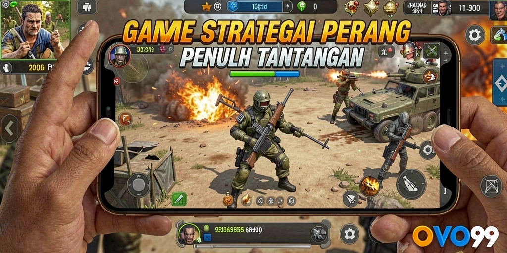 Screenshot OVO99 menampilkan aksi pertempuran yang seru dan strategis.