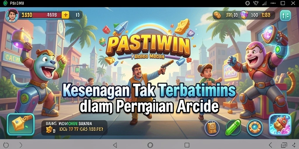 Tampilan gameplay menarik dari PASTIWIN saat beraksi dalam level Arcade.