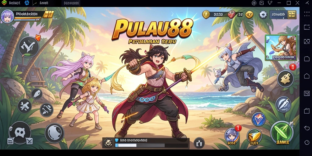 Tampilan gameplay PULAU88 yang menakjubkan dengan karakter Anime yang beraksi.