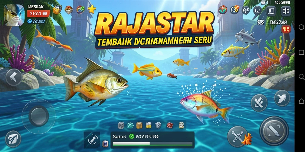 Tangkapan ikan seru dalam RAJASTAR dengan grafis menawan.