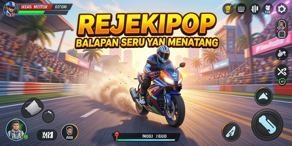 Screenshot menampilkan gameplay seru balapan motor