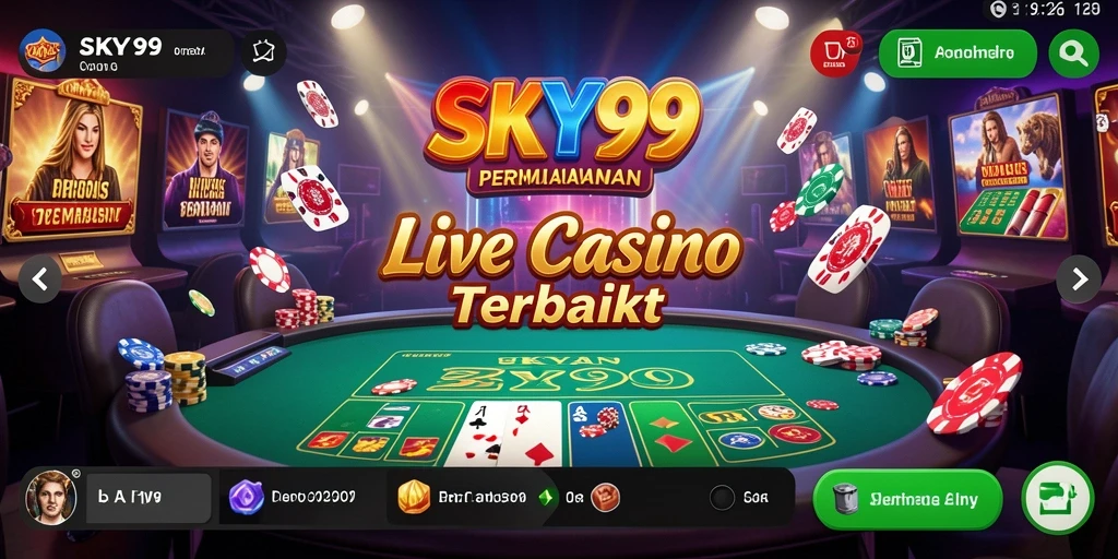 Tampilan menarik dan interaksi nyata di game Live Casino SKY99.