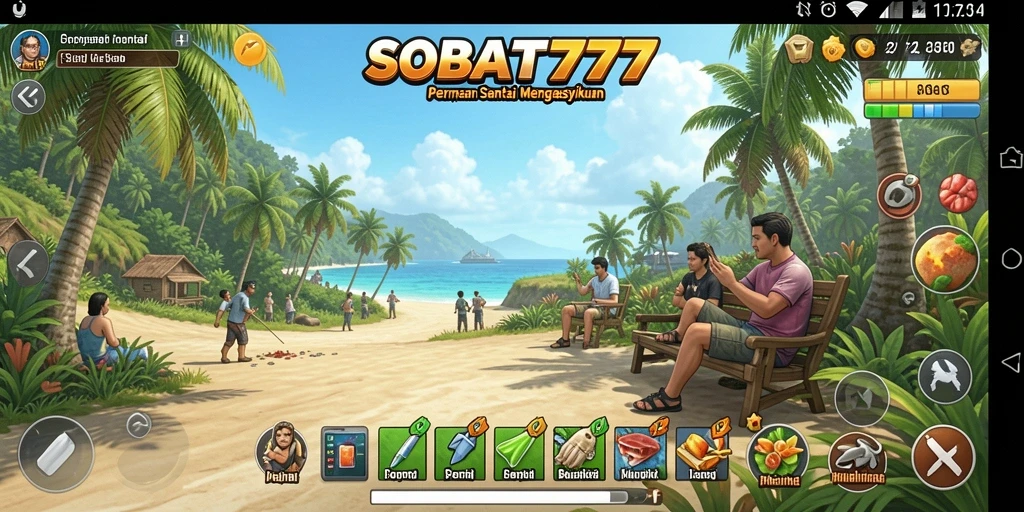 Screenshot utama SOBAT777 menampilkan gameplay yang santai dan menghibur.