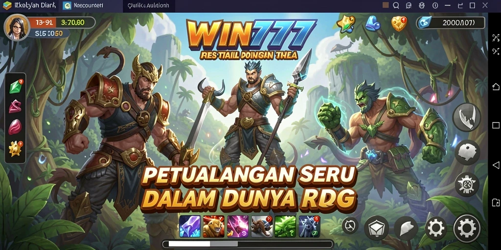 Screenshot gameplay WIN777 menampilkan pertarungan epik dan petualangan seru.